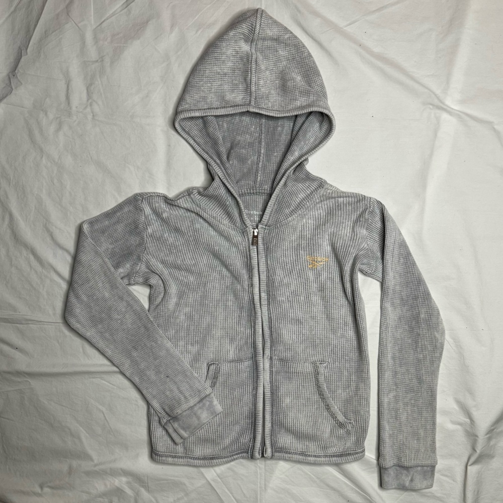 Reebok - Gray Washed Kids Hoodie Zip Up Sweater